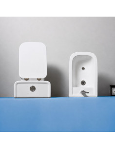 Combo Inodoro Largo Mochila y Bidet Monoagujero Aura 2
